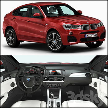 红色宝马BMW X4越野车3D/C4D模型16