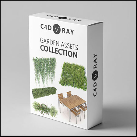 园林设计绿色植物和餐桌吊椅C4D模型16设计网精选