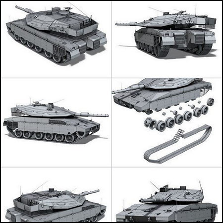 Merkava Mark IV 坦克3D/C4D模型素材天下精选