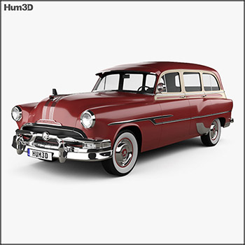 庞蒂亚克酋长豪华旅行车1953 3D/C4D模型16图库网精选