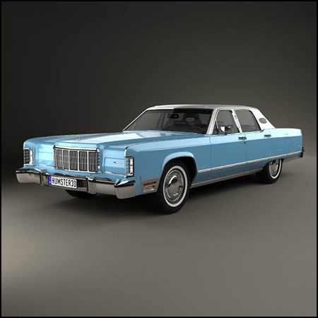 林肯轿车Lincoln Continental sedan 1975 3D/C4D模型16设计网精选