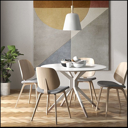 餐桌和餐椅以及碗具盆栽等室内场景3D/C4D模型16设计网精选