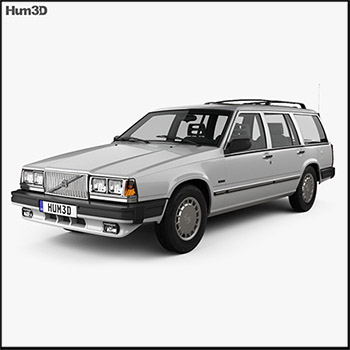 沃尔沃Volvo 745 Kombi 1985 US 3D/C4D模型16图库网精选