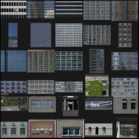 城市景观场景纹理建筑交通路面天线C4D贴图16图库网精选合辑