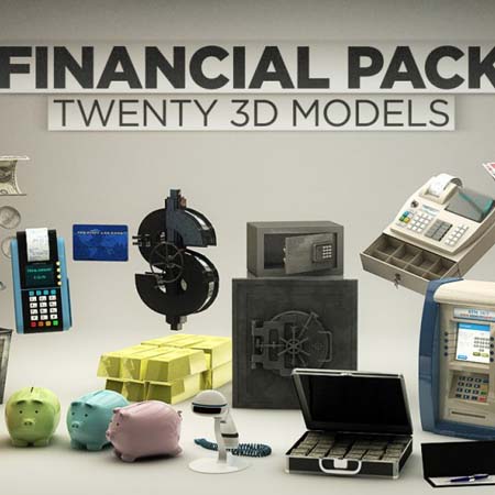 20款C4D金融主题模型素材包