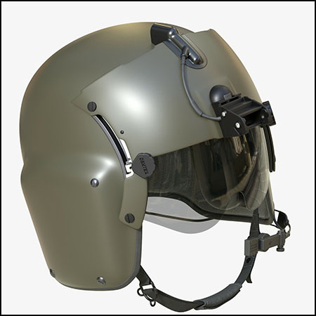 Pilot Helmet Gentex HGU 56P飞行员头盔FBX/C4D模型16设计网精选