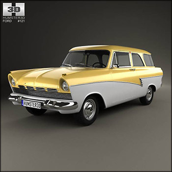 福特汽车Ford Taunus P2 17M kombi 1957 3D/C4D模型16图库网精选