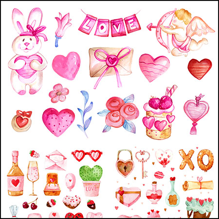 5套情人节粉色卡片装饰插图16设计