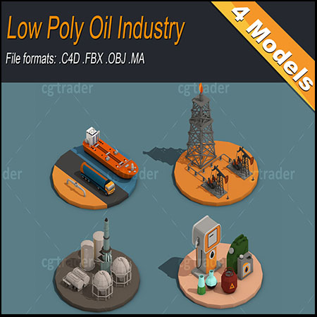 石油工业，石油逻辑，石油生产，炼油厂C4D模型16图库网精选