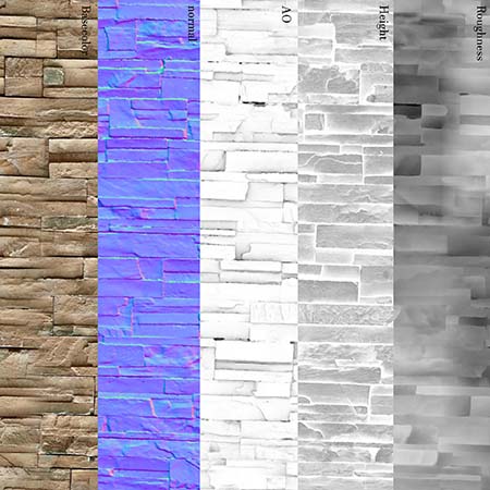 砖头石墙照片扫描PBR纹理（1K~8K）和61