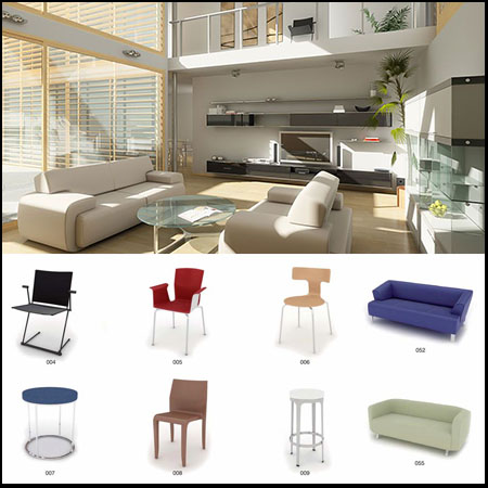 100种现代家具C4D模型16设计网精选