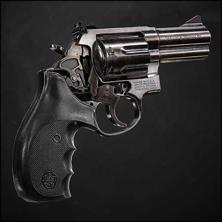 美国史密斯·韦森转轮手枪3D/C4D模型16设计网精选